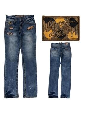 Shane Jeans patchwork skinny fit denim jeans